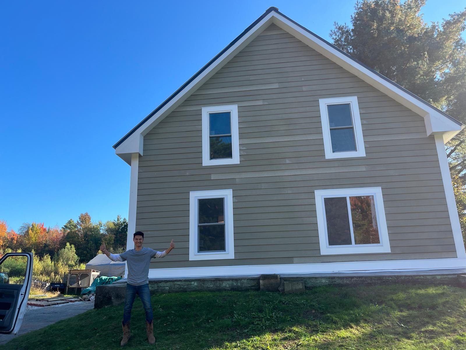 Servencios team member at a completed exterior project