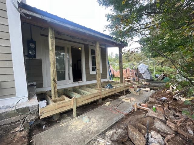 Porch during construction